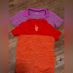 Boys Athletic Striped Polo Shirts Size 6/7 - Set of 2